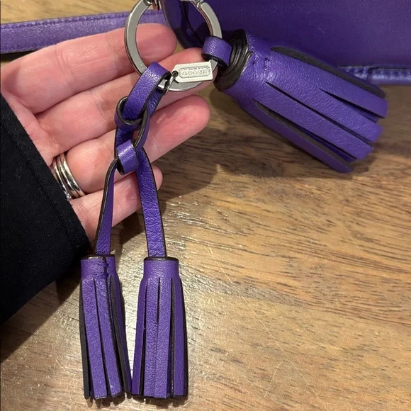 Coach Purple Leather Legacy Canteen Crossbody Bag with Leather Tassel - Picture 3 of 7